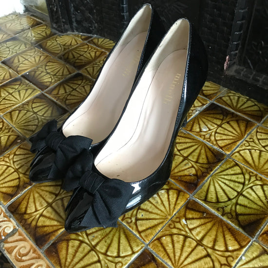 Black Minelli Patent Leather Heels, Size 8