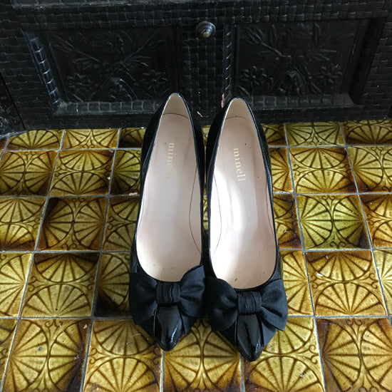 Black Minelli Patent Leather Heels, Size 8