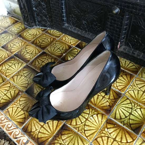 Black Minelli Patent Leather Heels, Size 8