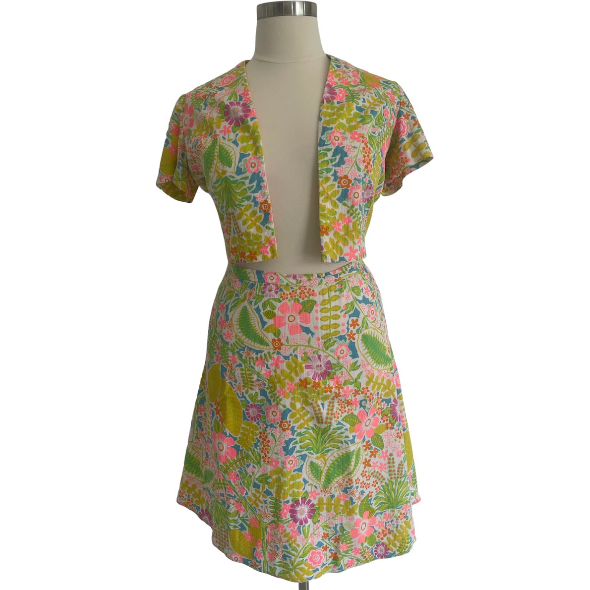 60s Mod Neon Skirt, Size Large, 10-12